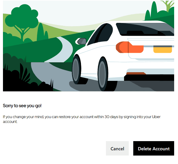 How to Delete Uber Account 3